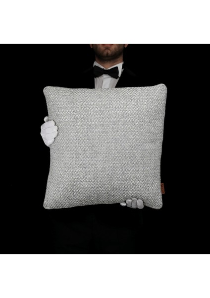 Mira Akrilik Pamuklu Keten 45*45 Façalı Kırlent Gri