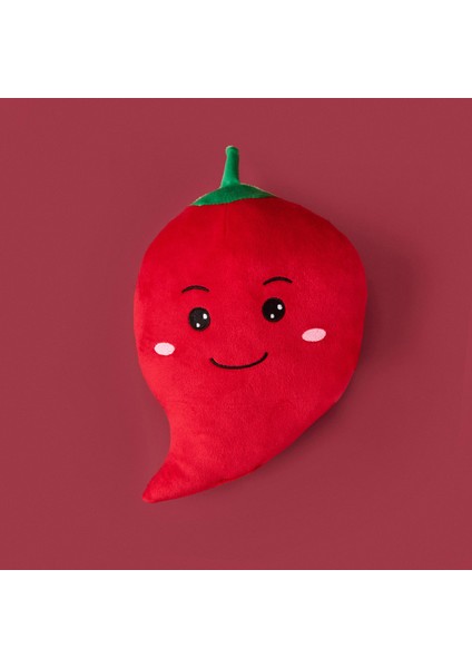 Soft Biber Figürlü Yastık - Kırmızı - 25 cm
