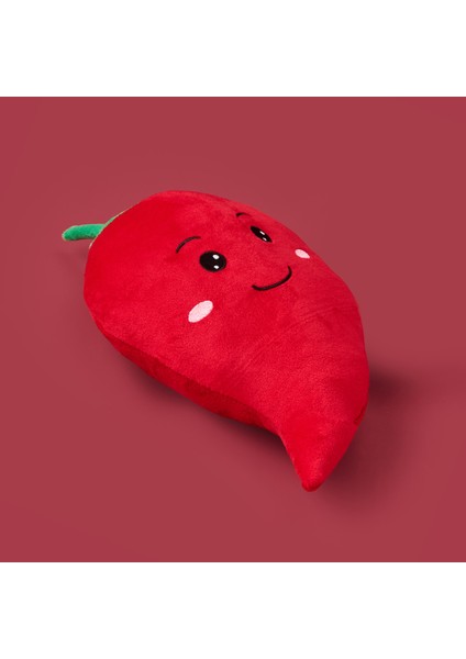 Soft Biber Figürlü Yastık - Kırmızı - 25 cm