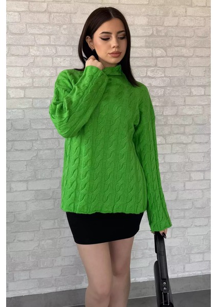 Yarım Balıkçı Yaka Desenli Kadın Triko Kazak P-00014809 fiyatları