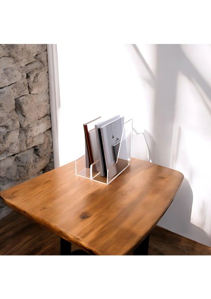 Çok Amaçlı ve Pratik Kullanımlı Şeffaf Pleksi Kitaplık Dergilik ( 2 Adet ) fiyatları