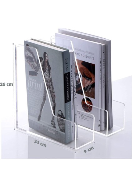 Çok Amaçlı ve Pratik Kullanımlı Şeffaf Pleksi Kitaplık Dergilik ( 2 Adet ) fırsatları