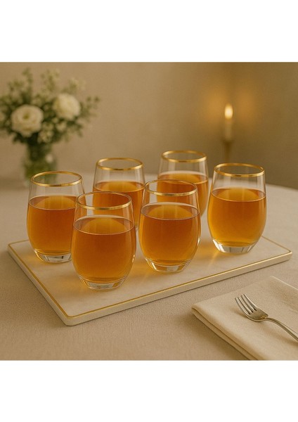 Kristal Su Bardak Altın Yaldızlı 360 ml 6 Adet fırsatları