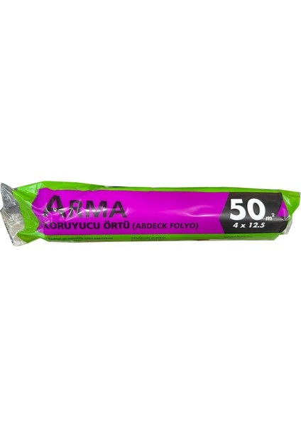 Naylon Tadilat Boya Koruyucu Örtü Poşet Folyo - 4X12.5 Metre - 50 M2 - 3 Paket
