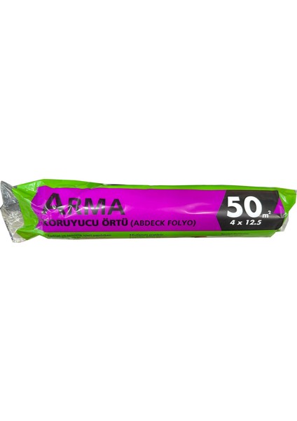 Naylon Tadilat Boya Koruyucu Örtü Poşet Folyo - 4X12.5 Metre - 50 M2 - 3 Paket