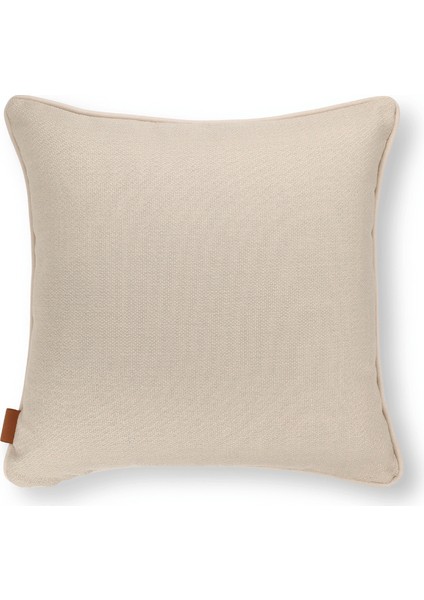 Lara Modern Keten & Nubuk Kombin 50*50 Biyeli Kırlent Krem