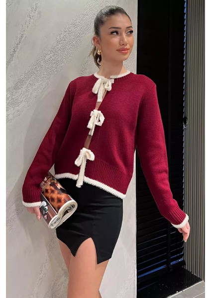 Ön Bağlamalı Kadın Triko Ceket (S-M-L Beden Uyumludur) P-00013155