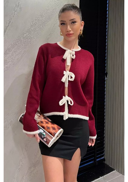 Ön Bağlamalı Kadın Triko Ceket (S-M-L Beden Uyumludur) P-00013155 fiyatları