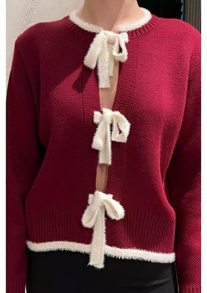 Ön Bağlamalı Kadın Triko Ceket (S-M-L Beden Uyumludur) P-00013155 fırsatları