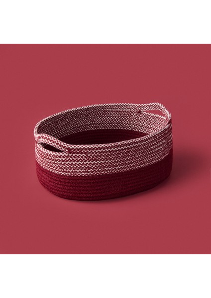 Earthy Hues Dekoratif Sepet - Bordo - 26X20X9 cm