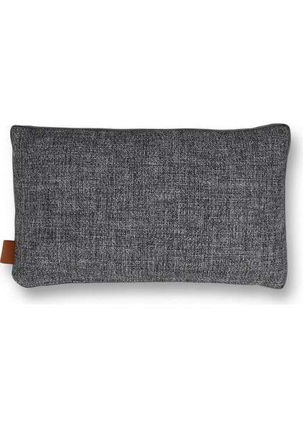 Lara Modern Keten & Nubuk Kombin 30*50 Façalı Kırlent Koyu Gri