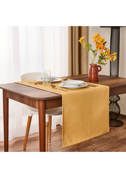 Soft Bella Keten Runner - Hardal - 50X140 cm