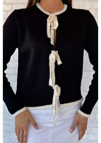Ön Bağlamalı Kadın Triko Ceket (S-M-L Beden Uyumludur) P-00013155