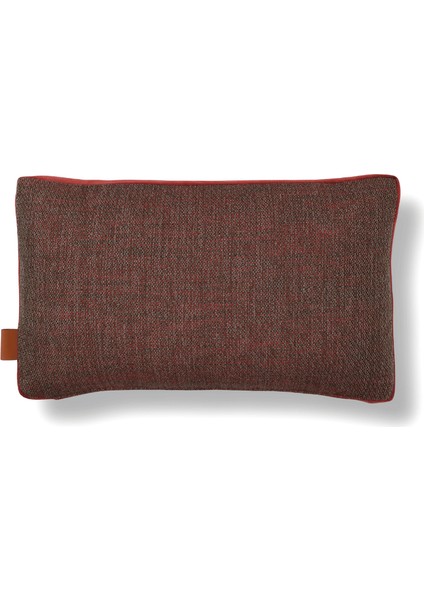 Lara Modern Keten & Nubuk Kombin 30*50 Façalı Kırlent Kırmızı & Koyu Gri