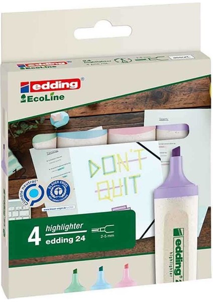 Ecoline Doldurulabilir Çevre Dostu Fosforlu Kalem Pastel 4'lü Set