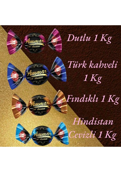 Bitter Kaplamalı Bayramlık 4'ü Set 4 kg