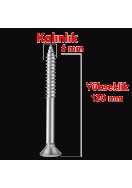 Sunta Vidası 6X120 mm (50 Adet)