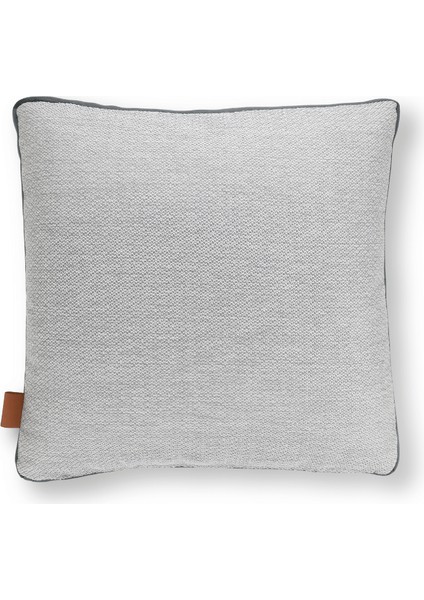 Lara Modern Keten & Nubuk Kombin 45*45 Façalı Kırlent Gri