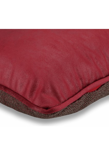 Lara Modern Keten & Nubuk Kombin 35*65 Biyeli Kırlent Kırmızı & Koyu Gri indirimleri