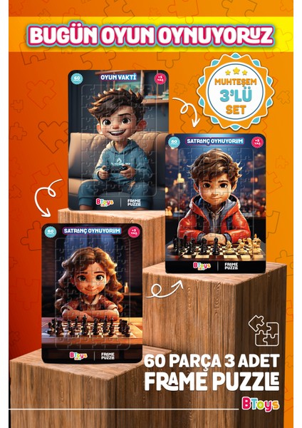 Oyun Vakti - Satranç Oynuyorum Erkek - Satranç Oynuyorum Kız