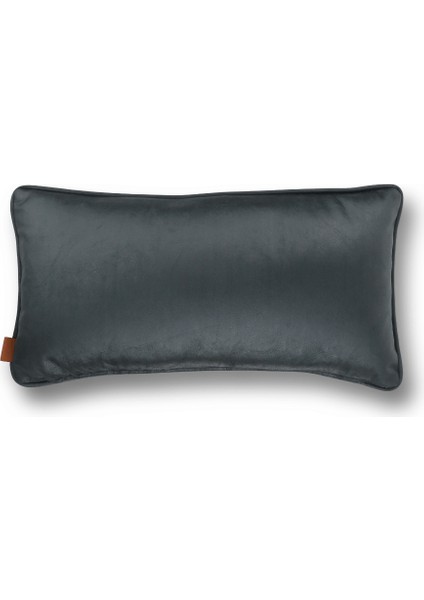Lara Modern Keten & Nubuk Kombin 35*65 Biyeli Kırlent Gri
