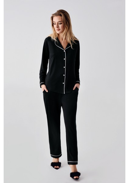 1035-PERİN Penye 2'li Gecelik Pijama Takımı