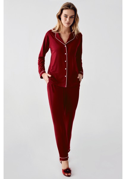 1035-PERİN Penye 2'li Gecelik Pijama Takımı