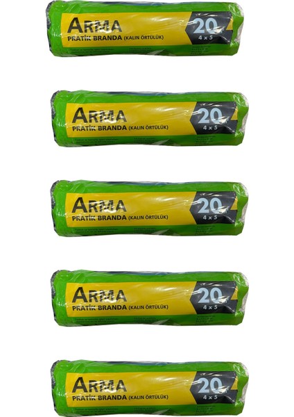 Naylon Tadilat Boya Koruyucu Örtü Poşet Kalın Pratik Branda - 4x5 Metre - 20 M2 - 5 Paket