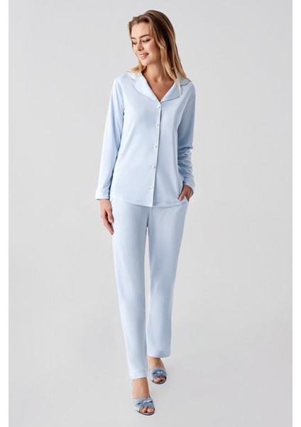 1035-PERİN Penye 2'li Gecelik Pijama Takımı