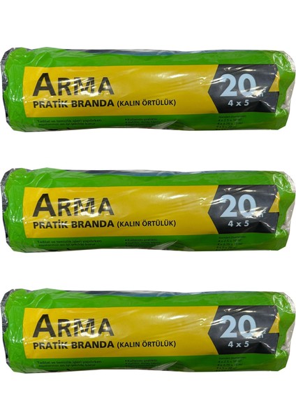 Naylon Tadilat Boya Koruyucu Örtü Poşet Kalın Pratik Branda - 4x5 Metre - 20 M2 - 3 Paket
