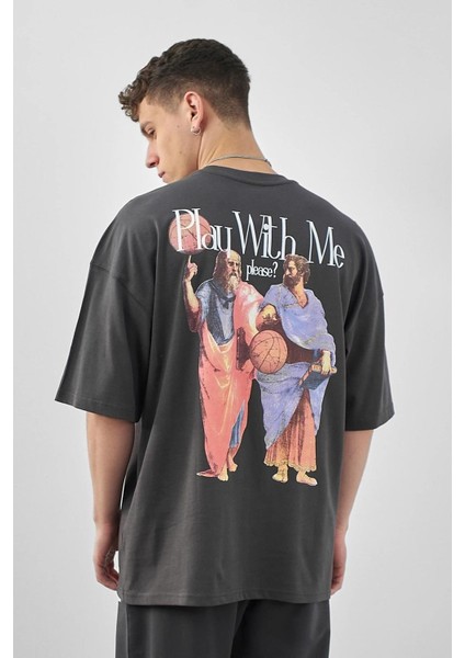 Erkek Play With Me Baskılı Oversize T-Shirt Benetton