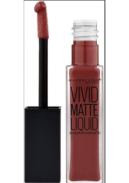 . New York Color Sensational Vivid Matte Likit Ruj - 37 Coffee Buzz - Kahverengi