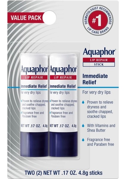 Lip Repaır Stıck Immediate For Very Dry Lips Dudak Koruyucu 4.8 gr x 2 Adet