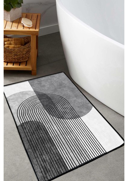 Lenia Gri 3'lü Set Banyo Paspası Djt