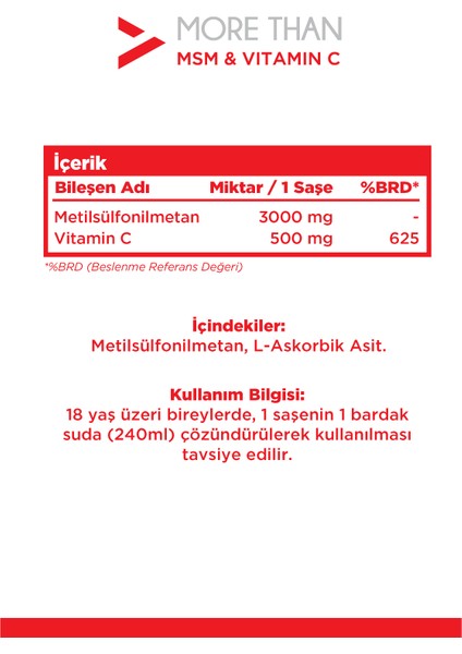 Msm & Vitamin C 30 Saşe