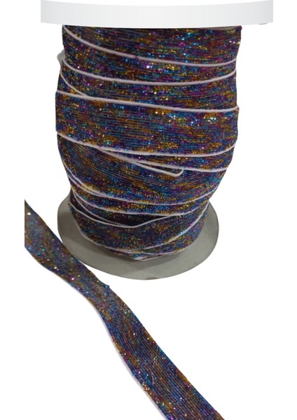 Kadife Kurdele Simli 1,5 cm Karışık Rk 2 Metre