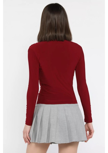 Omuz ve Bel Drapeli Uzun Kol Bluz P-00012516 modelleri