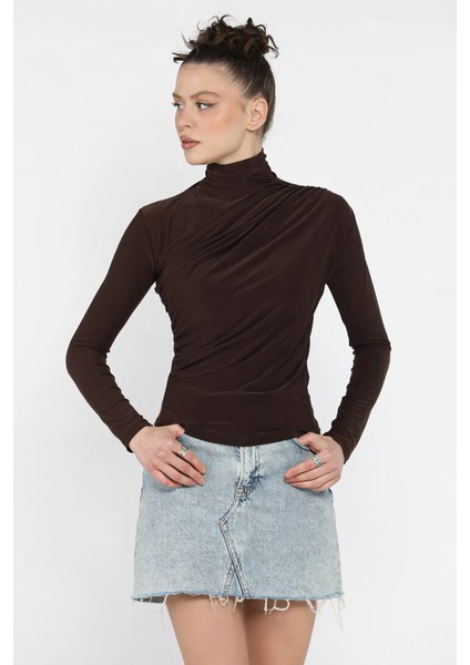 Omuz ve Bel Drapeli Uzun Kol Bluz P-00012516 fiyatları