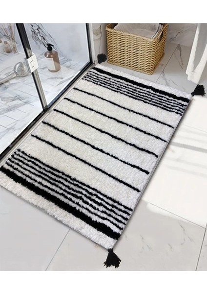 Rekhaa Beyaz 60x100 Cm Cotton Püsküllü Banyo Paspası Bpmk fiyatları