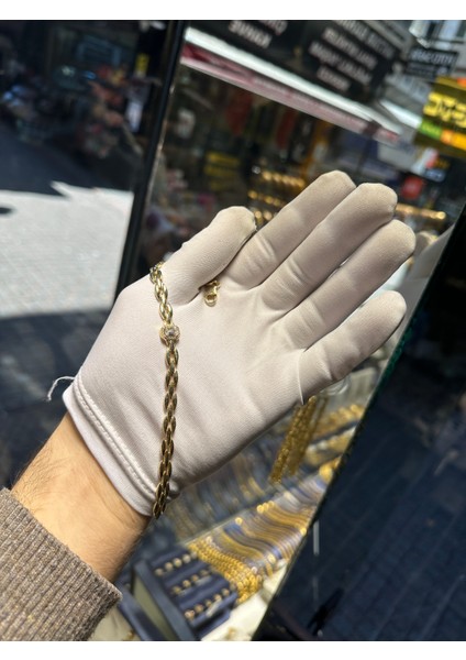 14 Ayar Altın Işlemeli Samanyolu Bileklik