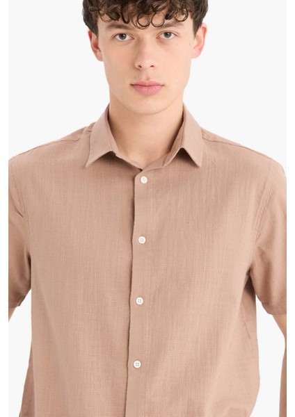 %100 Pamuk Regular Fit Polo Yaka Yazlık Kısa Kollu Gömlek D8613AX25SM