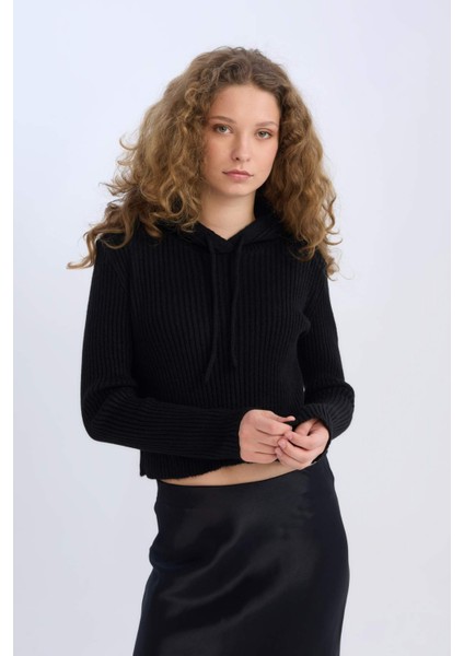 Loose Fit Kapüşonlu Basic Düz Kalın Sweatshirt E3862AX24WN indirimleri