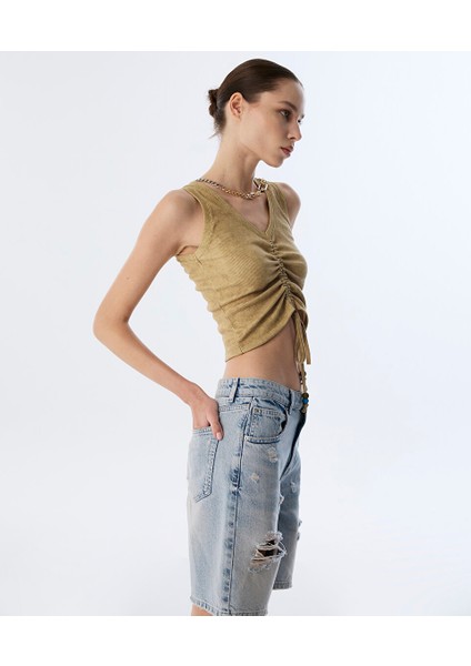 Aksesuarlı Büzgülü T-Shırt TS1250070126991 modelleri