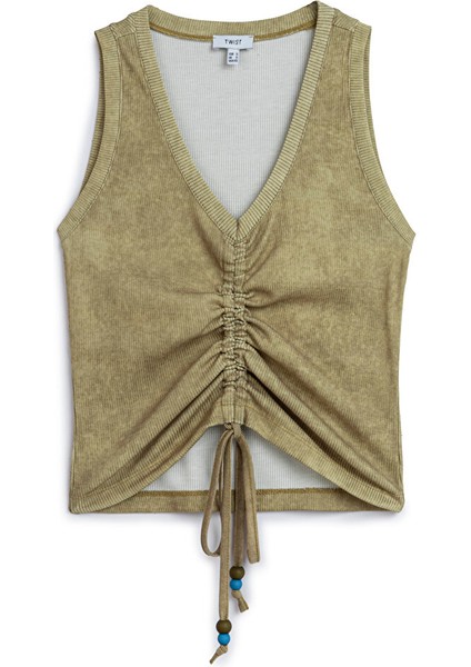 Aksesuarlı Büzgülü T-Shırt TS1250070126991 indirimleri