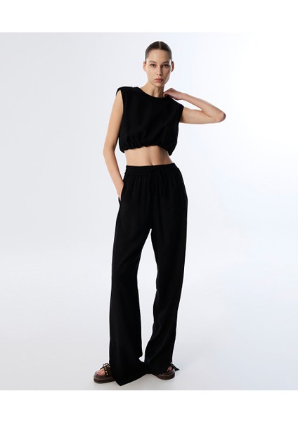 Elastik Bel Wıde Leg Fit Pantolon TS1250003173001