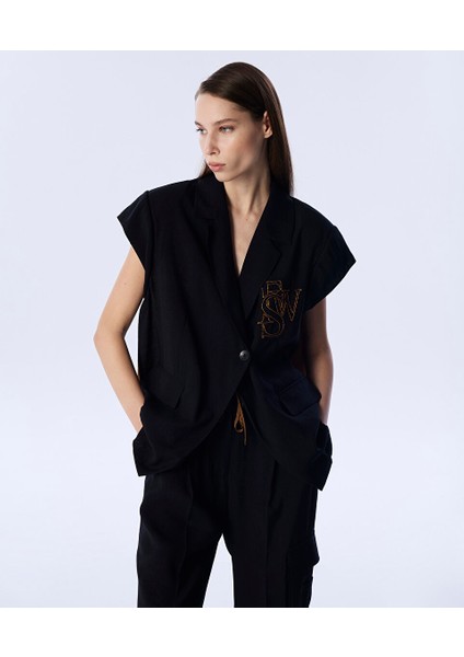 Logo Nakışlı Oversıze Blazer TS1250106023001