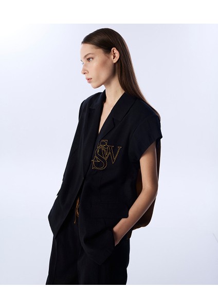 Logo Nakışlı Oversıze Blazer TS1250106023001