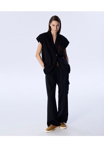 Logo Nakışlı Oversıze Blazer TS1250106023001