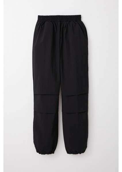 Kız Çocuk Paraşüt Jogger Paça Pantolon 6-12 Yaş, Siyah