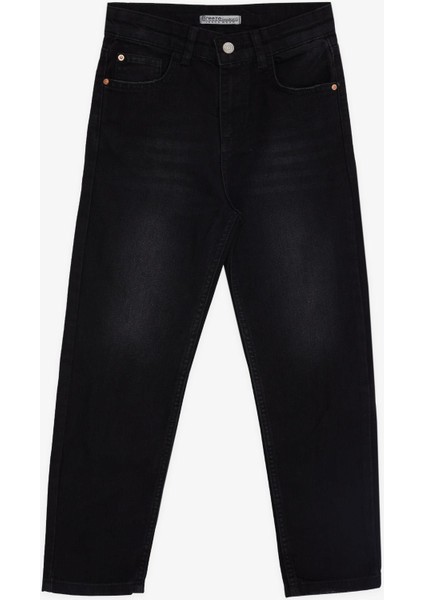 Kız Çocuk Kot Pantalon Cepli 5-9 Yaş, Siyah